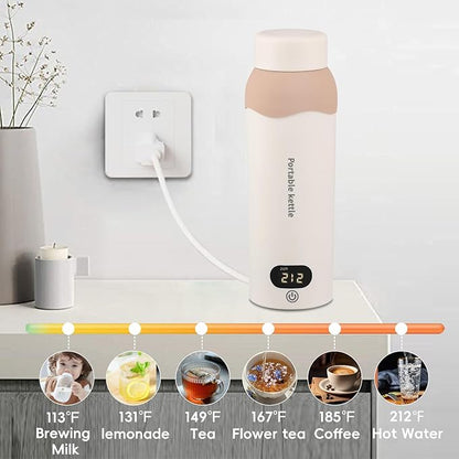 Portable Travel Electric Kettle Small Water Boiler 450ml Plug in Water Heater 304 Stainless Steel