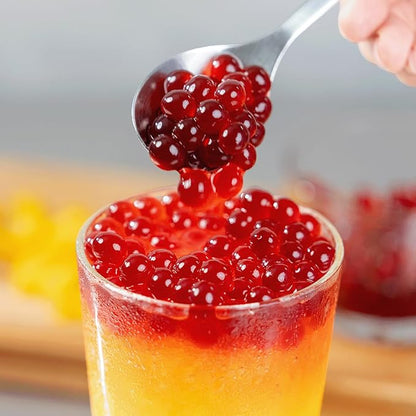 Tea Zone [7 Pounds] Dragon Fruit Popping Pearls for Boba Tea Beverages, Sweets, Ice Cream Topping | B2065