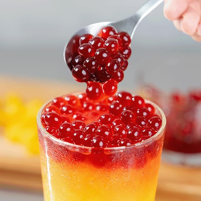 Tea Zone [1 Pound] Dragon Fruit Popping Pearls, Bursting Pearls for Teas, Shakes, Smoothies, Dessert Toppings