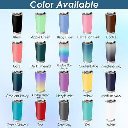 Personalized Coffee Tumbler with Pictures Text, 20oz Custom Insulated Stainless Steel Tumbler, Customized Christmas Birthday Gifts for Women Men, Custom Travel Coffee Cup with Lids
