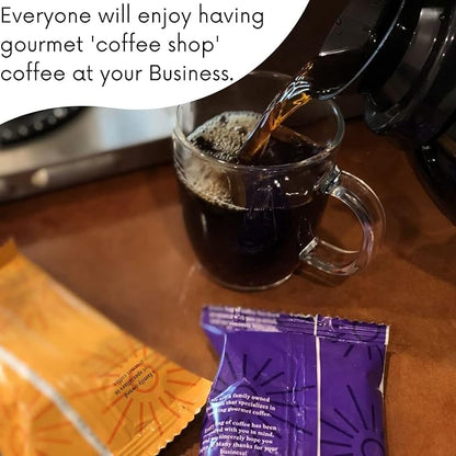 Sarasota Coffee Packs Bulk Ground Packets | Medium, Colombian, & Dark Roast Variety | Gourmet Assorted Sampler | Low Acid Mold Free Individual Pouches for 12 Cup Coffee Maker | 1.75 Oz Bags, 100 Count
