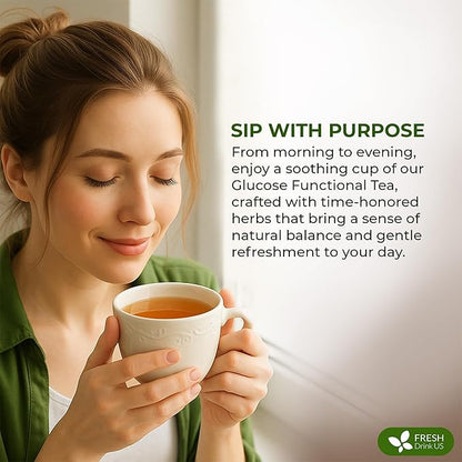 FreshDrinkUS, Glucose Functional Loose Leaf Tea | 4oz | Herbal Blend of Gymnema, Milk Thistle, Dandelion Root, Cinnamon & Ashwagandha – Naturally Caffeine-Free, Premium Quality, Balanced Flavor. Vegan