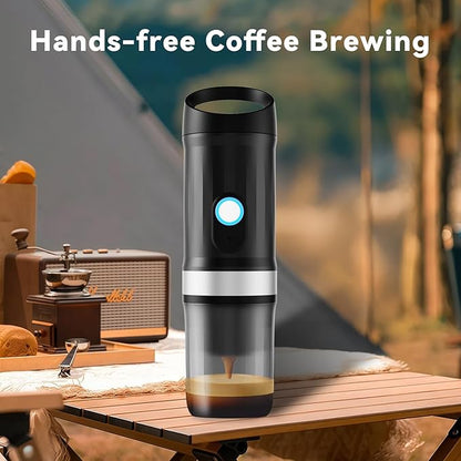Portable Coffee Maker, Travel Coffee Maker with 3-4 Min Self-Heating, 20 Bar 9600mAh Durability Mini Espresso Maker Compatible with NS Capsule & Ground Coffee for Camping, Travel, RV, Hiking, Office