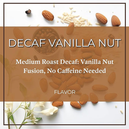San Diego Coffee DECAF Vanilla Nut, Medium Roast, Whole Bean Coffee, 16-Ounce Bag Café en grano tostado descafeinado