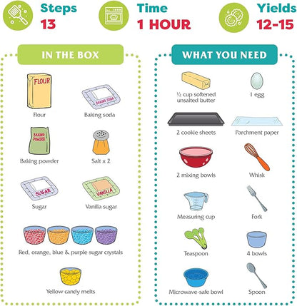 Baketivity Pretty Petals Cookie Making Kit for Kids - DIY Baking Set with Pre-Measured Ingredients - Party Supply Kit for Children Ages 6 and Up - Best Gift Idea for Boys and Girls