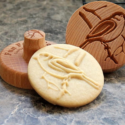 Wood Cookie Stamp, 2.5 Inch (Bird on Branch CS-008)