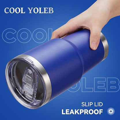 30 oz Tumbler with Lid Stainless Steel Tumblers Bulk Vacuum Insulated Cup Reusable Powder Coated Travel Mug Double Wall Leak Proof Cups Keep Cold Drinks for 12 Hours Blue, Set of 12