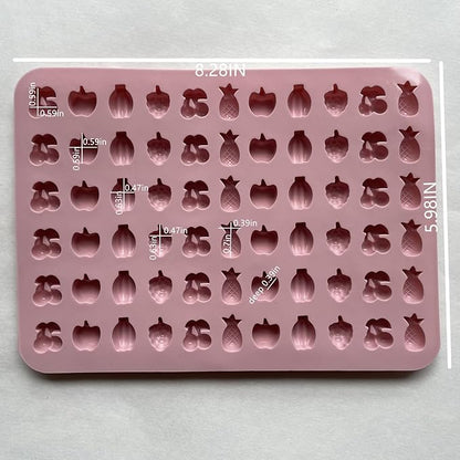 Mini Silicone Molds,120 Cups Chocolate Drops Mold,Fondant Cake Mold for Chocolate,Hard Candy,Biscuits,Cookie,Jelly,Sugarcraft,Homemade Treats and DIY Baking,2 Pack(66 Fruit & 54 Animal) Pink