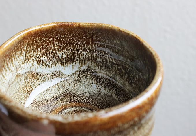 Japanese Traditional Handcrafted Matcha Chawan Tea Bowl Cup Ceremony Tableware Pottery (Ame Yuu)