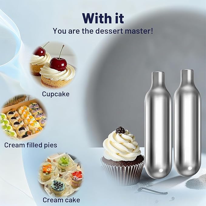 N2O Cream Chargers, whipped cream charger 8g Whip Cream Charger Cylinder Food Grade Original Flavor With Long Shelf Life, Leak Proof Steel,