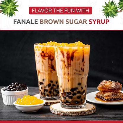 Fanale Premium Flavoring Concentrated Syrup for Bubble Tea 12 oz | Hand Crafted Brown Sugar Syrup | for Boba Tea, Smoothies, Slushes, Desserts | 12oz | SRP370-SP340