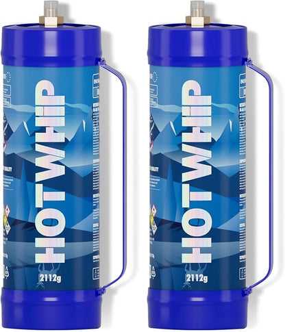 Whipped Cream Chargers 3.3L Tank,2112gx2 Original Flavor Premium Whip Cream Cylinder Food Grade 99.99% Purity Leak Proof Dispenser,2 Count