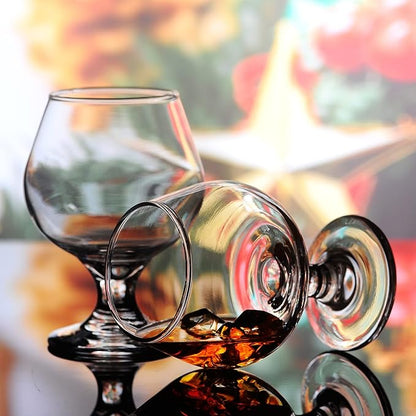Shot Glasses - 6pc Set, 8.8oz Clear Cute Glass Snifters Perfect for Tasting Brandy