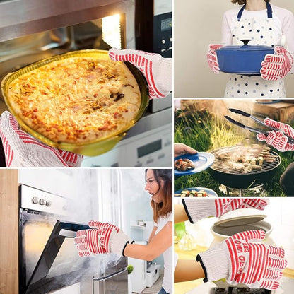 CZSYZCZS Extreme Heat Resistant Oven Gloves - 932F - Cooking Gloves for BBQ, Grilling, Baking,Cutting, Smoker Fireplace
