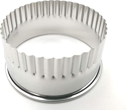 11 Piece Graduated Sizes Fluted Edge Round Pastry/Cookie Cutter Set Heavy Duty 18/8 304 Stainless Steel – Metal Engrave Size –Tin Storage Box for Scones, Pastries, Baking, Desserts, Muffins,