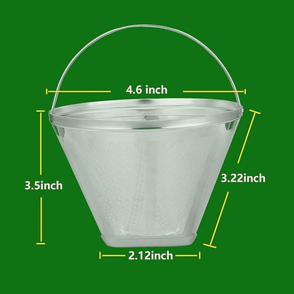 Reusable #4 Cone Coffee Filters for Ninja Dual Brew Pro Coffee Makers,Compatible with Ninja CFP301 CFP201,8-12 Cup Stainless Steel Basket (1*Stainless Steel)