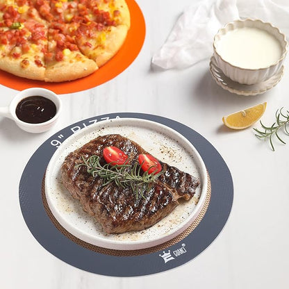 Silicone Baking Mat Set of 4, GUANCI Grade Food Baking mats Non-Stick Reusable Pizza Bakeware Mat for Making Macaroon, Pizza, Cookie, Pastry, Bread, Bun(Grey)