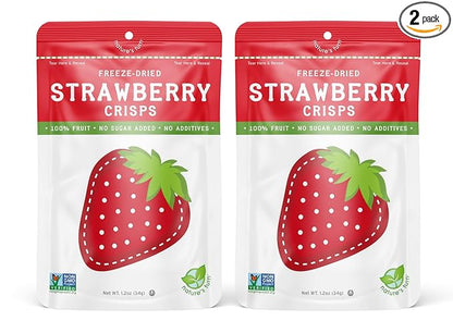 Nature’s Turn Freeze-Dried Fruit Snacks, Strawberry Crisps, Pack of 2 (1.2 oz Each)
