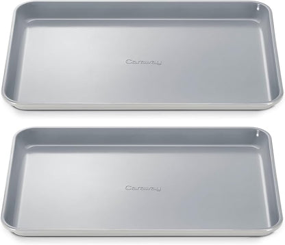Caraway Non-Stick Ceramic Medium Baking Sheet - Naturally Slick Ceramic Coating - Non-Toxic, PTFE & PFOA Free - Perfect for Baking, Roasting, and More - Medium (15" x 10") - Gray