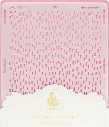 Cake Baking Stencil - Seamless Delicate Pattern for Decorating Tall Double Barrel Cake to Use with Buttercream, Royal Icing, Ganache, Paint, Airbrush (Reine)