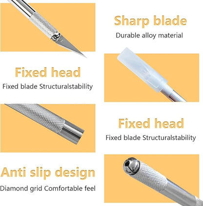 Premium Bread Lame Scoring Tool Kit,11 Blades,Stainless Steel Handle,Safety Cover with 2 Finger Sleeves Pattern String for Artisan Sourdough Baking,Scoring Knife for Bread Baking