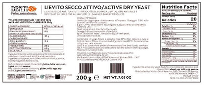 Molino Denti - Lievito Active Dry Yeast 7.05 Ounce Can - Made in Italy - Perfect with 00 Flour
