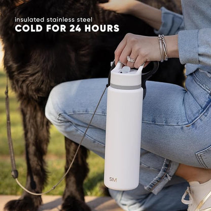 Simple Modern Water Bottle with Straw Lid | Vacuum Insulated Stainless Steel Metal Thermos | Reusable Leak Proof BPA-Free Flask for Sports Gym | Summit Collection | 30oz, Buttercup