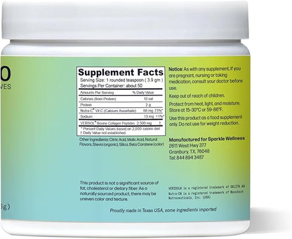 Sparkle Wellness VERISOL Bioactive Hydrolyzed Collagen Peptides | Collagen Powder Supplement with Vitamin C for Skin, Hair & Nail Health | Skin Boost (Tropical) [50-Serves]