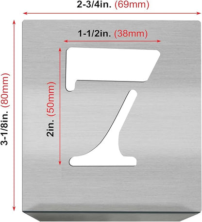 HAUTMEC Vintage Aluminum Numbers Stencils, 0 to 9 Aluminum Stencils & Holder, 2"(50mm) Numbers, Shop Stencil, Advertising Stencilling, Craft-Printing, Reusable HD00002