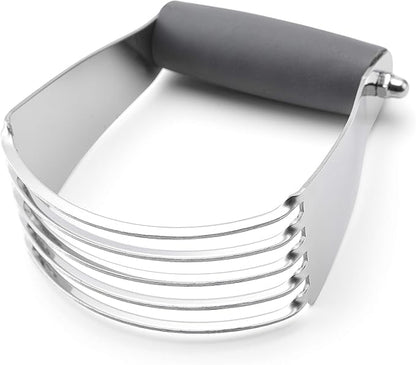 Spring Chef Medium Size Gray Dough Blender For Baking, Professional Dough Cutter Tool, Stainless Steel Pastry Cutter Tool with Durable & Thick Blades, Dishwasher Safe Pastry Blender for Easy Mixing
