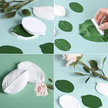KALAIEN 31Pcs Austin Rose Cutter Set Rose Petals Silicone Fondant Mould Veining Petal Sugar Flower Making Tool