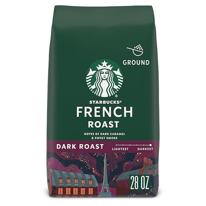 Starbucks Ground Coffee, Dark Roast Coffee, French Roast, 100% Arabica, 1 bag (28 oz)