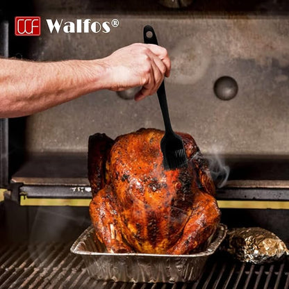 Walfos Silicone Basting Brush Set, 5 Pieces Heat Resistant Pastry Brush, Perfect for Baking,BBQ Grill,Kitchen Cooking,Strong Steel Core and One-Pieces Design,BPA Free and Dishwasher Safe