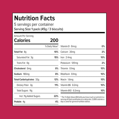 Sweet Loren's Vegan Breakfast Biscuits | Cinnamon Sugar | 4g Protein, 19g Whole Grains | Plant Based, Gluten Free, Dairy Free, Nut Free Snacks | 6 Pack (30 Total Biscuits, 1.6 ounce each)