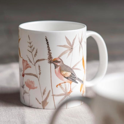 Maison d' Hermine Coffee Mug with Handles Fine Bone China Mugs Pack of Two Tea Cups for Hot Beverages Cappuccino Latte Home Restaurant Office Perfect for Gift (Meadow Florals, 15 Ounce)