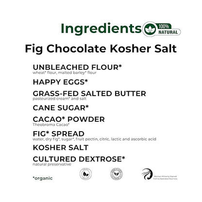 The Panza Fig Chocolate Kosher Salt Gourmet Cookie Snack Thin & Crispy | Organic, Non-GMO, 100% Natural Ingredients | Mini Pouch 0.7 oz