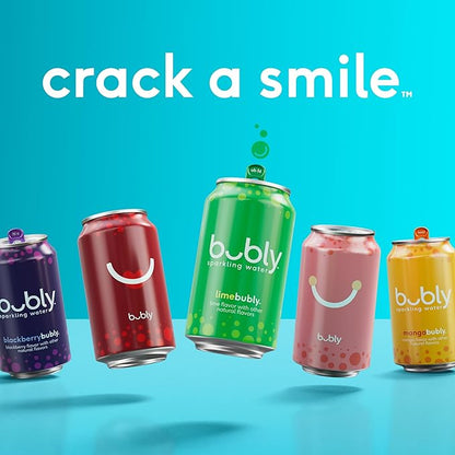 Bubly Sparkling Water, Raspberry, Zero Sugar & Zero Calories, Seltzer Water, 12 Fl Oz Cans (Pack of 8)