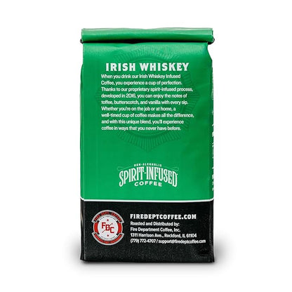 Fire Department Coffee - Gives Back to Firefighters - Irish Whiskey Infused Ground Coffee - Medium Roast - Non-Alcoholic - Roasted in the USA - Veteran Owned (12 oz, Pack of 2)
