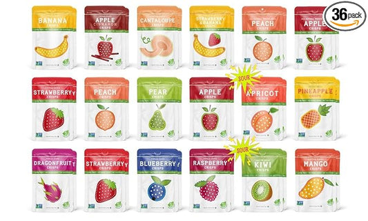 Nature’s Turn Freeze-Dried Fruit Crisps –Healthy, Gluten-Free,Crispy & Delicious, Plant-Based Snack, Ideal for Cereal, Smoothies, School Lunches, & On-the-Go, Ultimate Variety Bags of 36(0.53 oz Each)