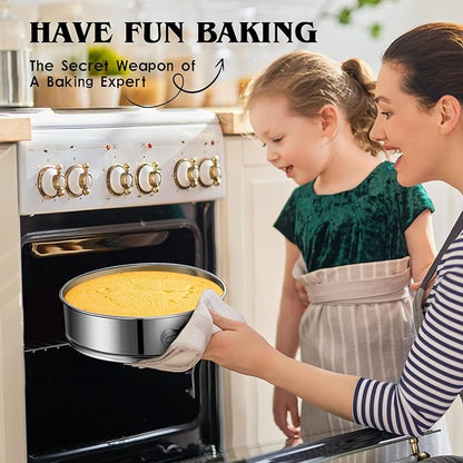 Dualshine 9 Inch Springform Cake Pan, Stainless Steel Cheesecake Pan, Round Nonstick Springform Pan with Removable Bottom, Cake Pan for Baking Cake Shop