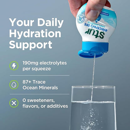 Stur Electrolyte Drops | Trace Minerals for Instant Hydration | No Sugar, No Sweeteners | Zero Calories | Unflavored Liquid Water Enhancer | Vegan & Keto Friendly | 5 Bottles (Makes 160 Drinks)