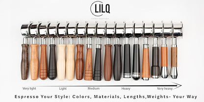 LILQ 54mm Bottomless Naked 3 Ears Portafilter | Compatible with Breville Machines | Stable Handle (Rosewood Flat, 54mm Breville)
