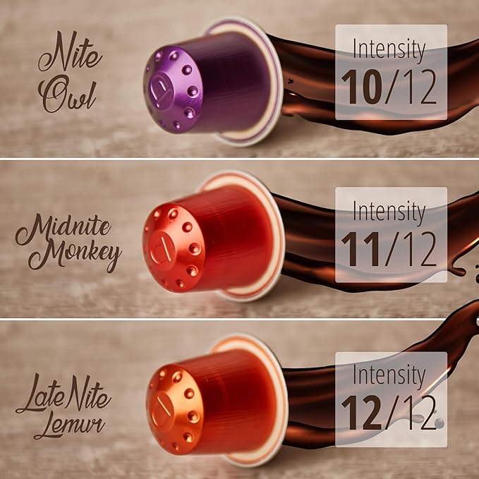120ct Dark Roast Espresso Variety Pack | Compatible with Nespresso | Aluminum Coffee Capsules | Intensity 10 11 12 | High Intensity Espresso Lungo Ristretto