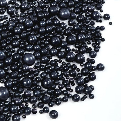 Black Pearl Sugar Sprinkles, Edible Black Sprinkles for Cake Decorating, 150g/5.29oz, Baking Cake Decorations, Ice Cream Toppers, Cupcakes, Cookies, Birthday, Wedding Party Chirstmas Supplies