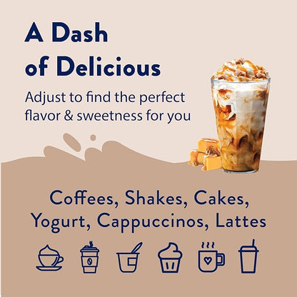 Jordan's Skinny Syrups Sugar Free Coffee Syrup, Salted Caramel Flavor Drink Mix, Zero Calorie Flavoring for Chai Latte, Protein Shake, Food & More, Gluten Free, Keto Friendly, 25.4 Fl Oz, (Pack of 1)