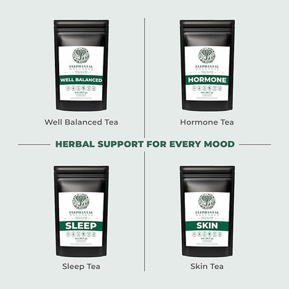 Elephantal Wellness Premium Menopause Herbal Tea | Hormonal Balance & Hot Flash Support with Chaste Berry, Red Clover, Black Cohosh & Valerian | Handmade, Caffeine-Free, Non-GMO Loose Leaf Blend | 2oz, 20 Servings