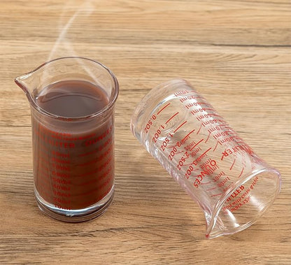 Ackers 3oz/90ml Glass Measuring Cup – Shot Glass with Double Scale-Ounce,Ml Markings for Kitchen & Bar(Pack of 2)