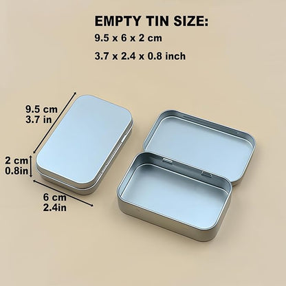 Small Metal Box With Lid-Cookie Tins Metal Tins With Lids Lens Wipes Storage Container Mini Portable Box,Empty Hinged Tin,For Organize Mint Candy Jar,Sewing Tools,DIY Gift Boxes(6 Pcs Silvery)
