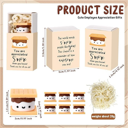 Wettarn 12 Sets S'more Appreciation Gifts Bulk Marshmallow with Box Party Favors Christmas Vet Tech Thank You Gift Rewards for Teacher Employee Nurse Coworkers Staff Team