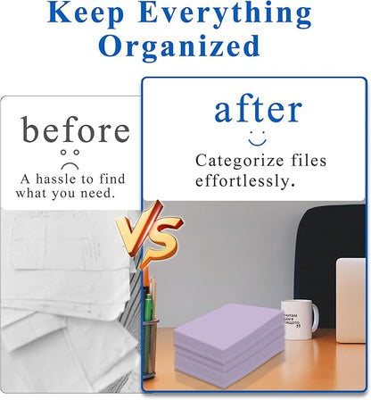 Zzrywuty File Folders with Pockets Letter Size, 25-Pack Paper Folders with Card Slot, Two Pocket Folders for School Students, Businessmen, Home and Office Workers（Purple）